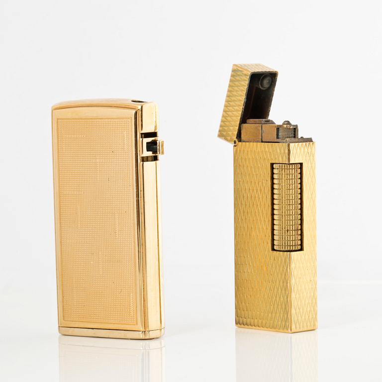 TÄNDARE, 2 st, Dunhill och Ronson, 1900-talets andra hälft.