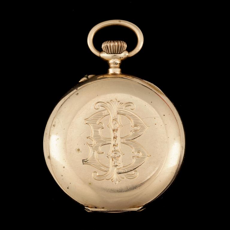 FICKUR, 14k guld, 1900-talets början. Vikt ca 28,5 gram.
