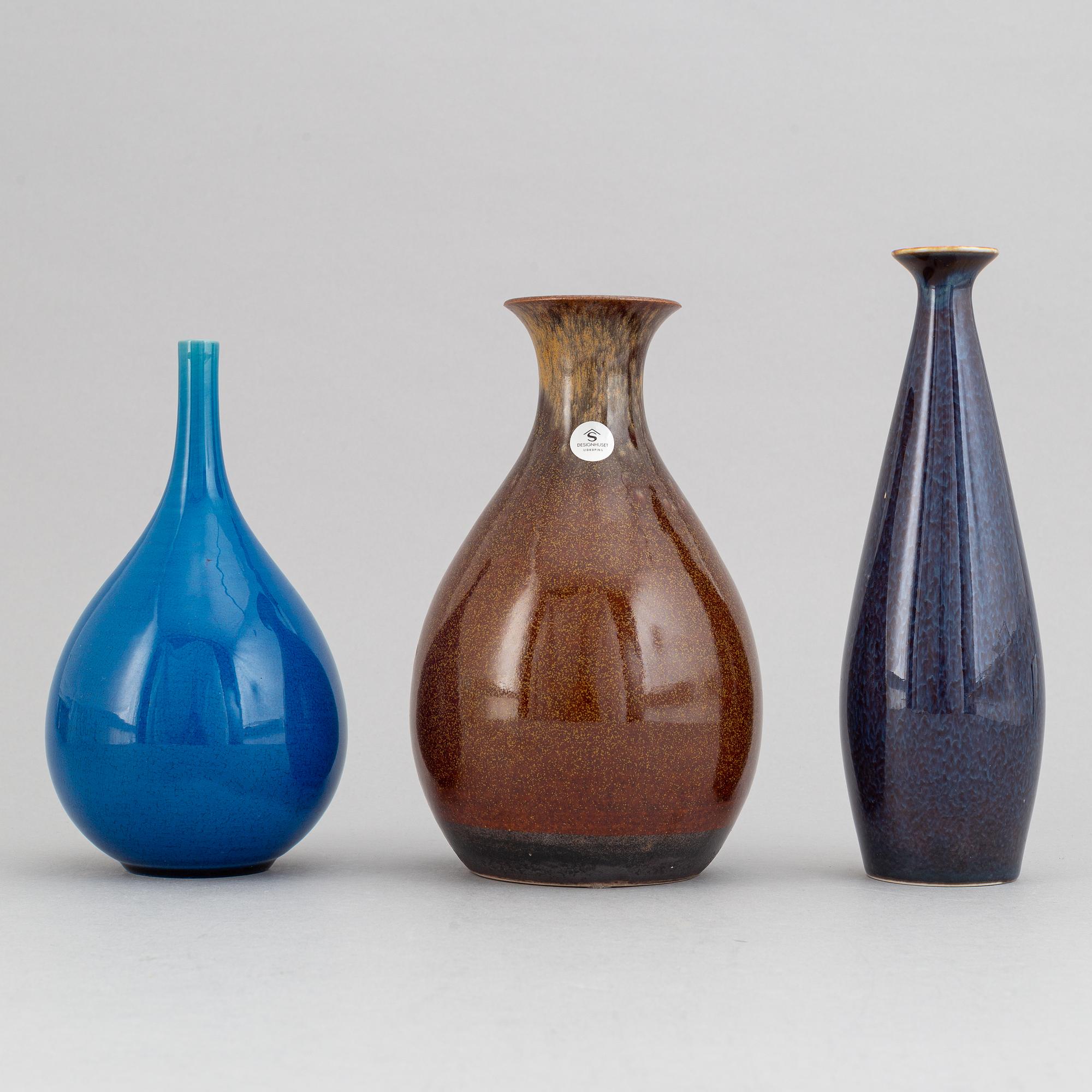 Carl-Harry Stålhane, a set of three stoneware vases for Rörstrand and Designhuset.
