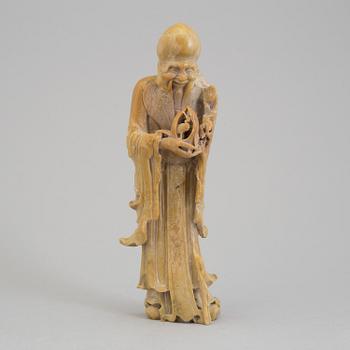 A large Chinese soapstone figurine, 20th century.