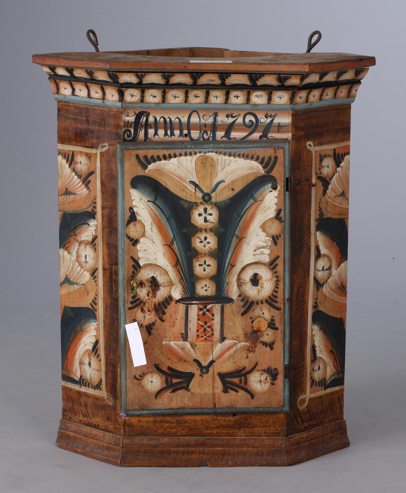 A Swedish wall cabinet dated 1797.