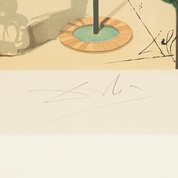 Salvador Dalí, färglitografi, 1979, signerad LVII/CXXV.