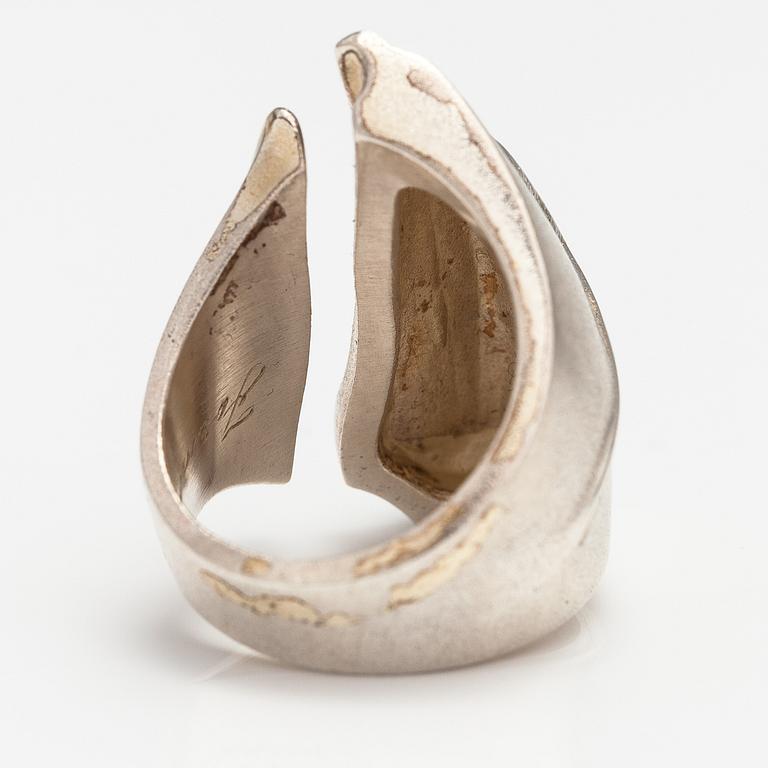 Björn Weckström, Ring "Erosion", sterlingsilver. Lapponia 1982.