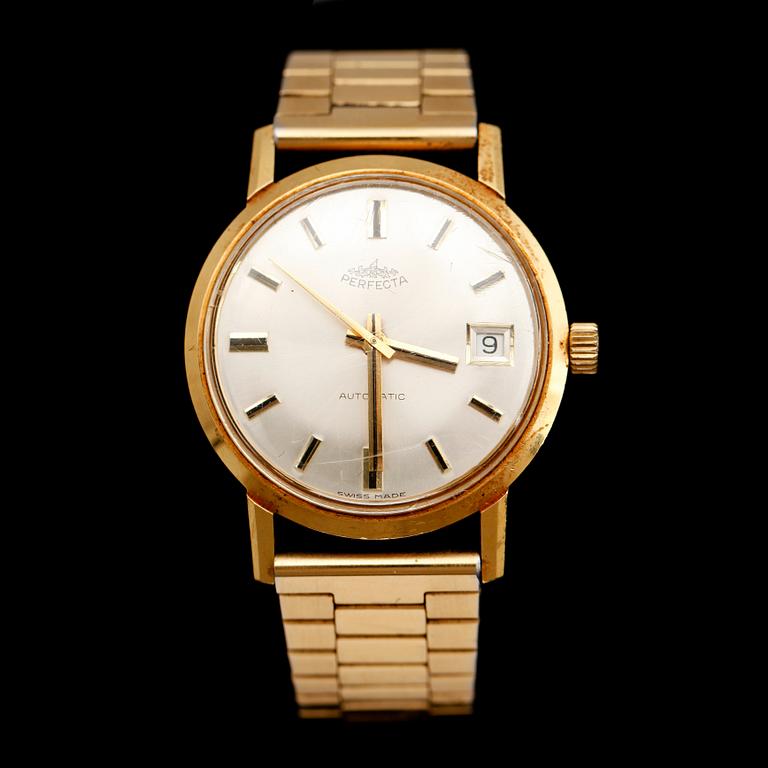 HERRARMBANDSUR, 18 k, Perfecta Automatic, 1970-tal.