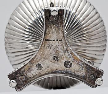 SOCKERSKÅL, silver, empire, Johan Petter Grönvall, Stockholm 1820. Totalvikt 641 g.