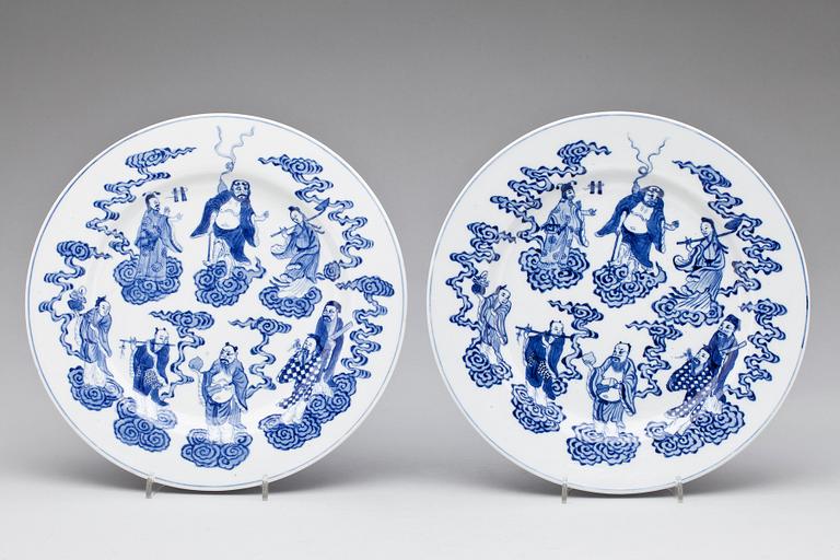 FAT, ett par, porslin, Kina, Kangxi-stil, 1800-tal.
