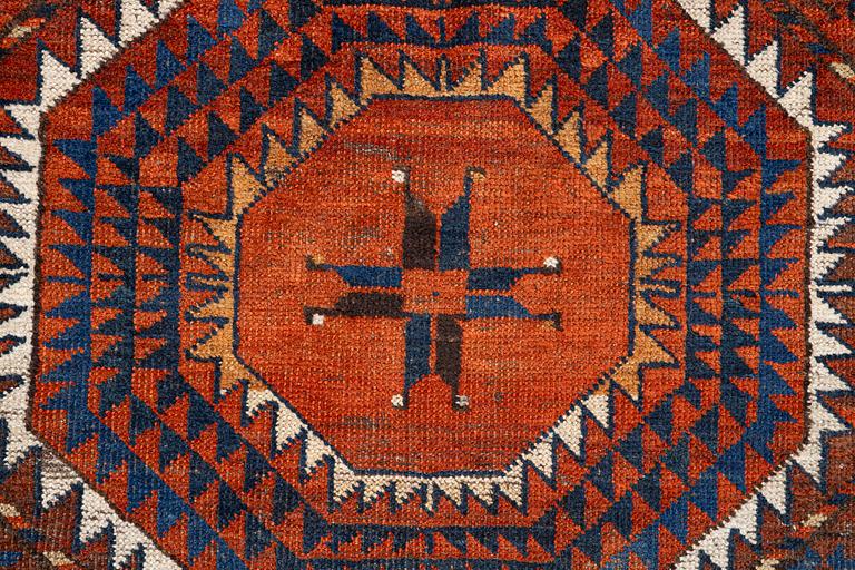 Carpet, Beshir, antique, probably 19th century second half, approx. 300 x 195 cm.