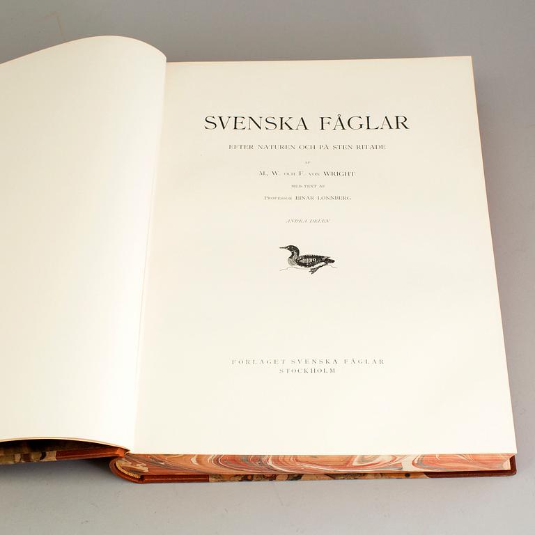 Bröderna von Wright, bokverk, 3 vol "Svenska fåglar", A. Börtzells tryckeri AB, Stockholm, 1924-1929.