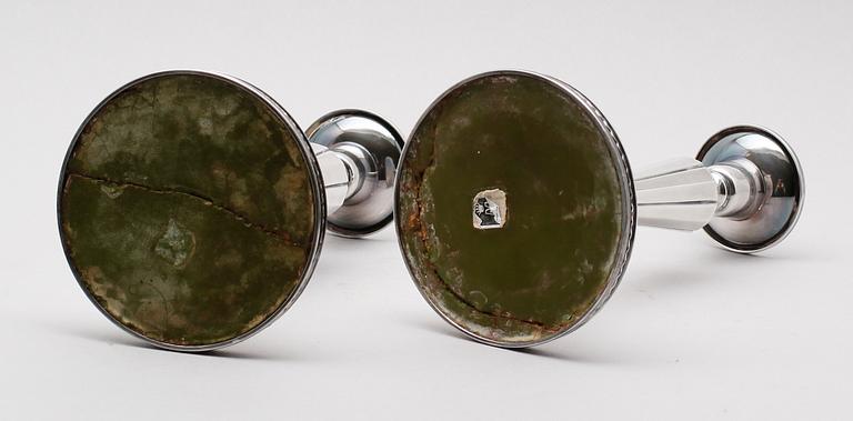 LJUSSTAKAR, 1 par, silver, MGAB, Uppsala 1963.