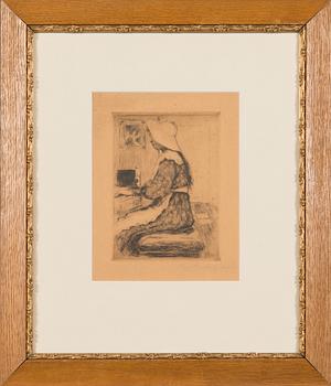 Hugo Simberg, line etching and drypoint, signed on plate and signed fecit in pencil.