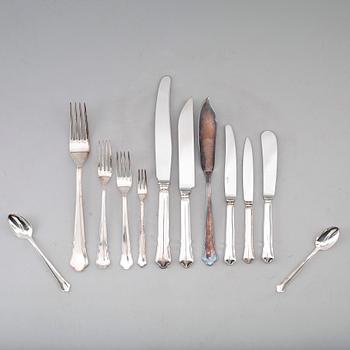 BESTICK, 69 delar, nysilver, 1900-talets andra hälft.