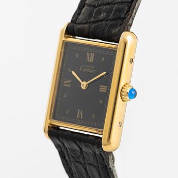 must de CARTIER, Tank, wristwatch, 23 x 23,5 (30,5) mm.