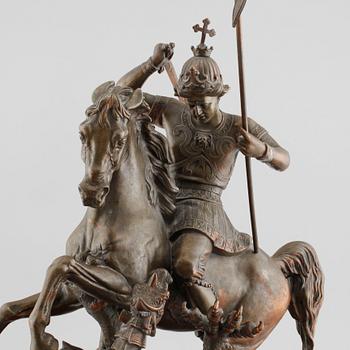 UNKNOWN ARTIST, sculpture, patinated metal, signed A Meves, Berlin, Deponirt, beginning of 20th century.