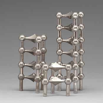 LJUSSTAKAR, 12 delar. Vitmetall, Nagel/BMF Tyskland, 1900-talets andra hälft.