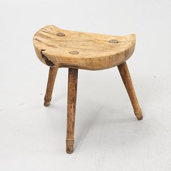 A pinewood stool, 19th Century.