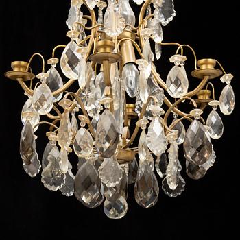 A Rococo style chandelier, mid 20th Century.