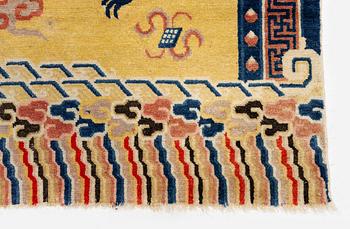 A Ningxia banner rug, Northern China, late Qing dynasty, c. 230x222 cm.