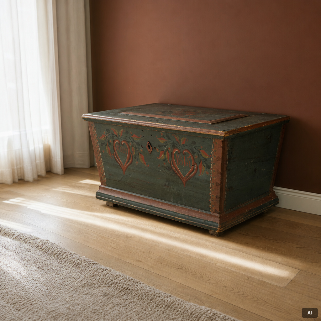 A Swedish painted chest, dated 1815.