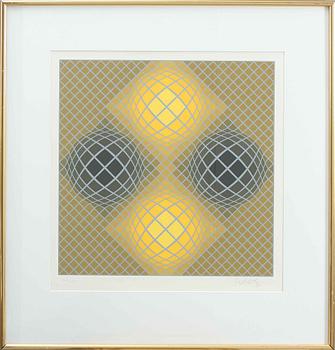 VICTOR VASARELY, färglito, sign o numr 212/250.