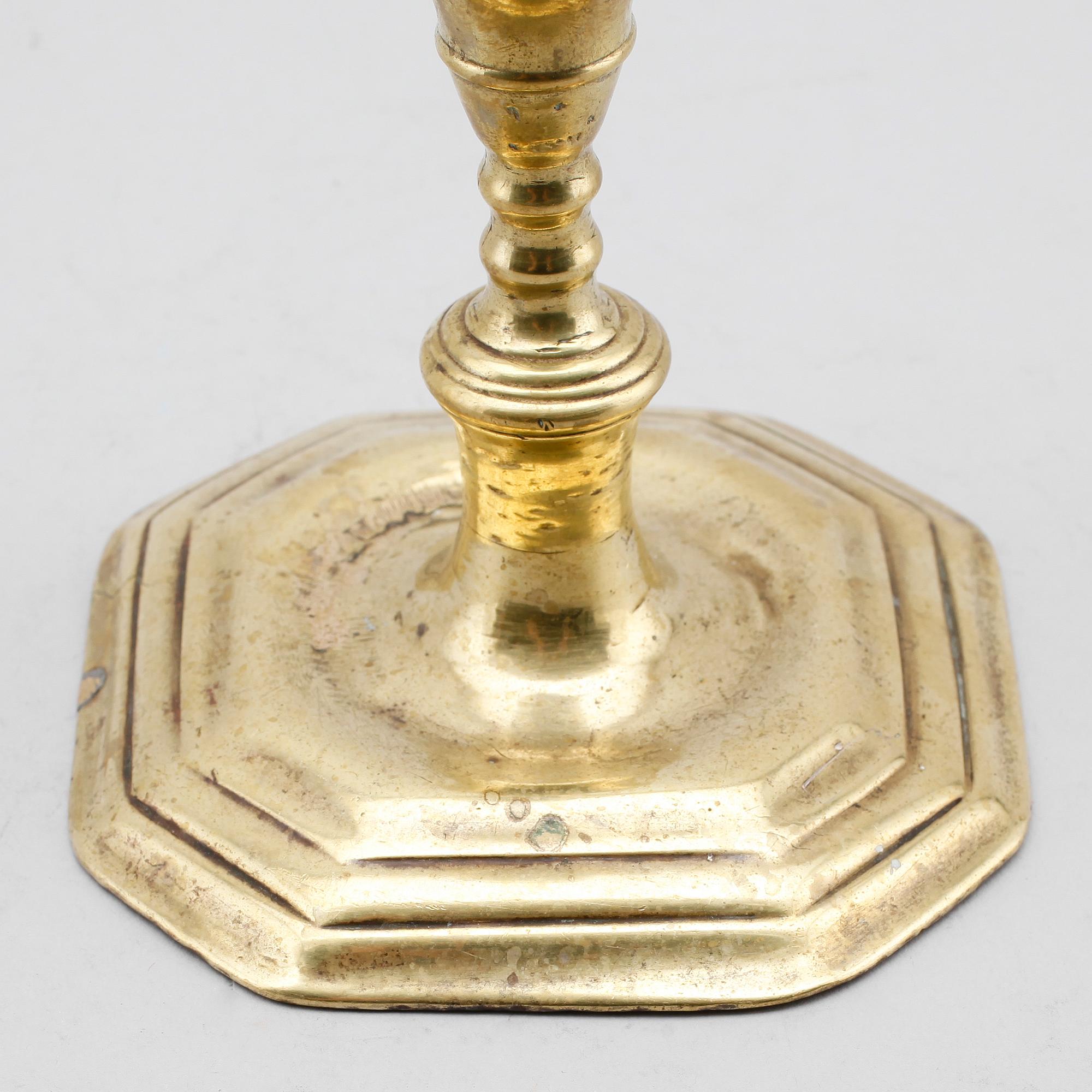 LJUSSTAKE, brons, 1600-/1700-tal.