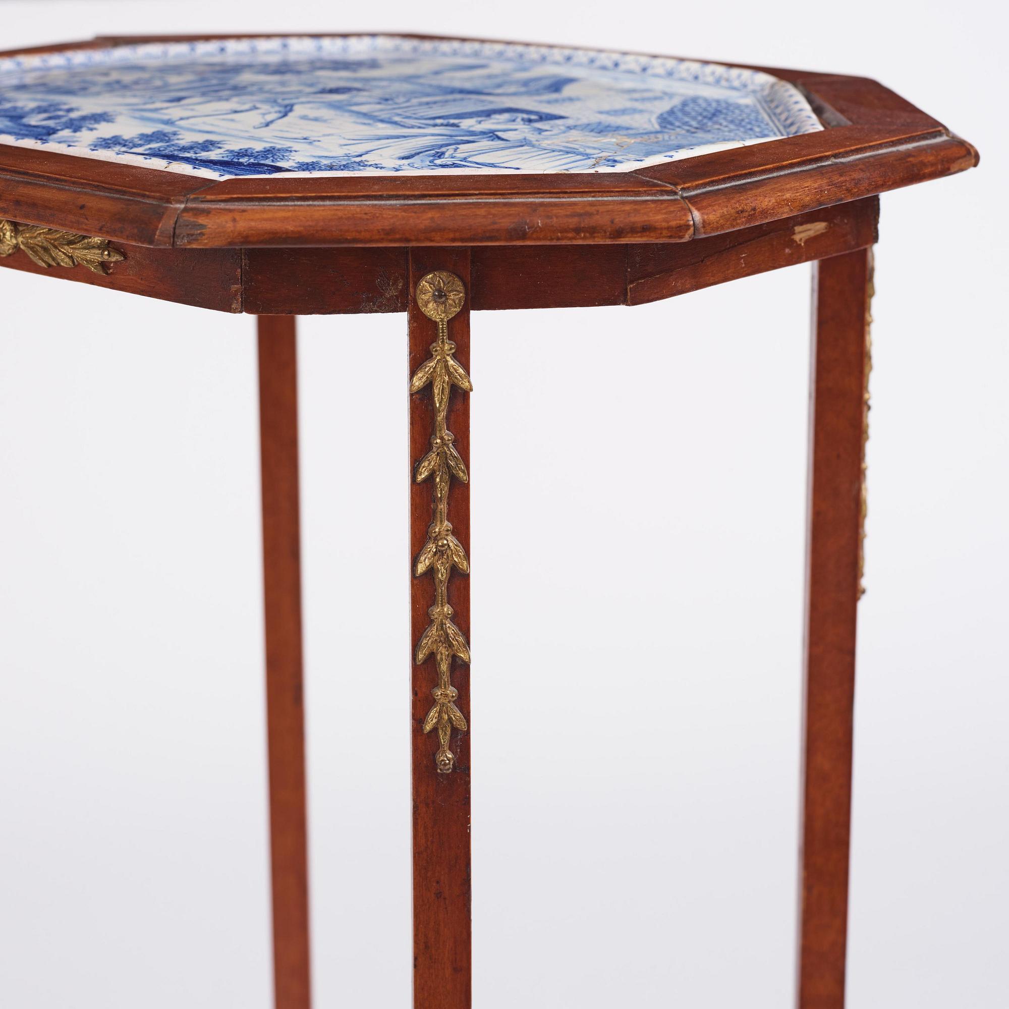 A Swedish Rörstrand faience credence tray, 1740's.