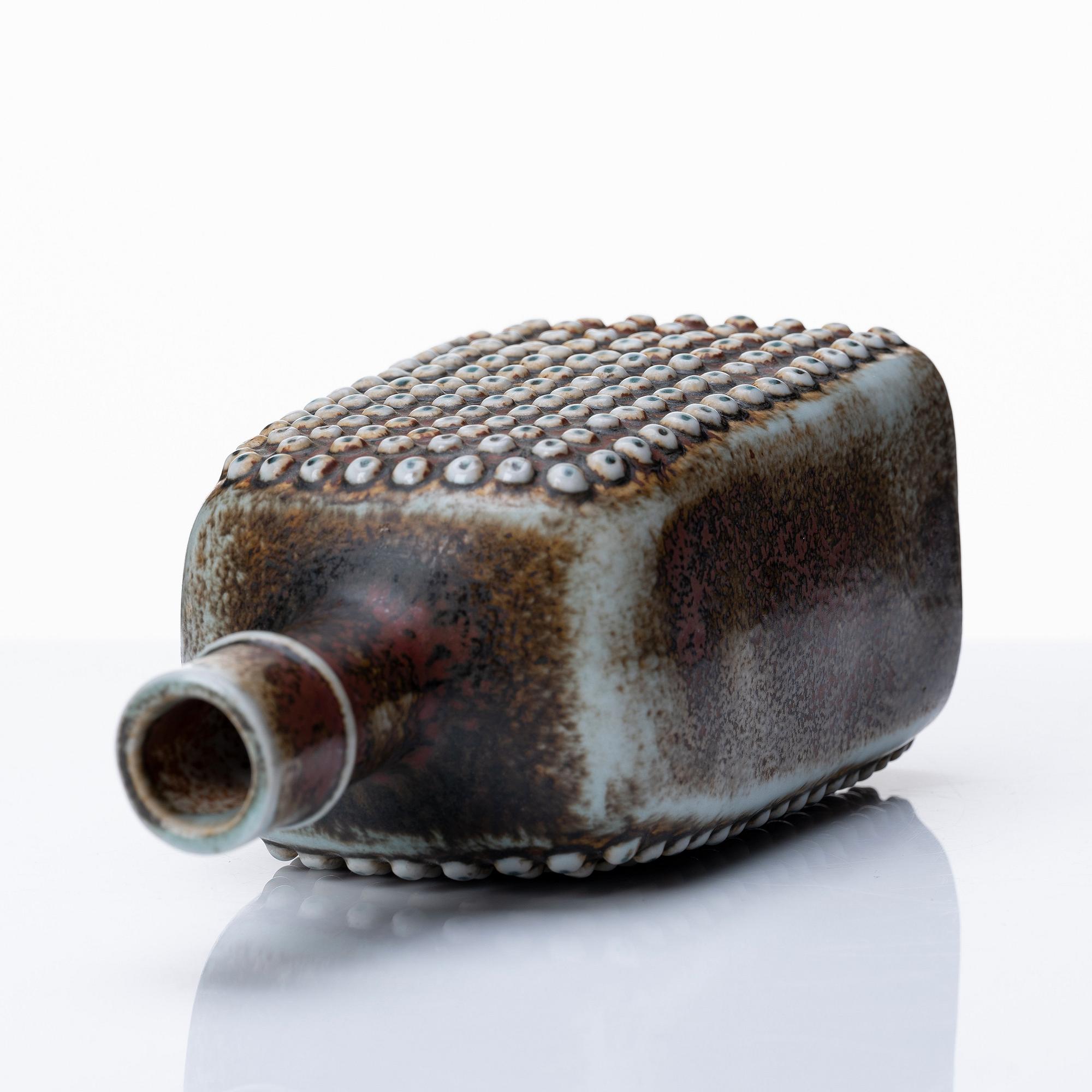 Stig Lindberg, three stoneware vases, Gustavsberg studio, Sweden 1967-70.