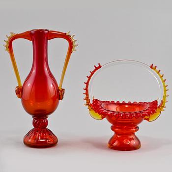 SKÅL samt VAS, glas, Murano, Italien, 1900-talets andra hälft.