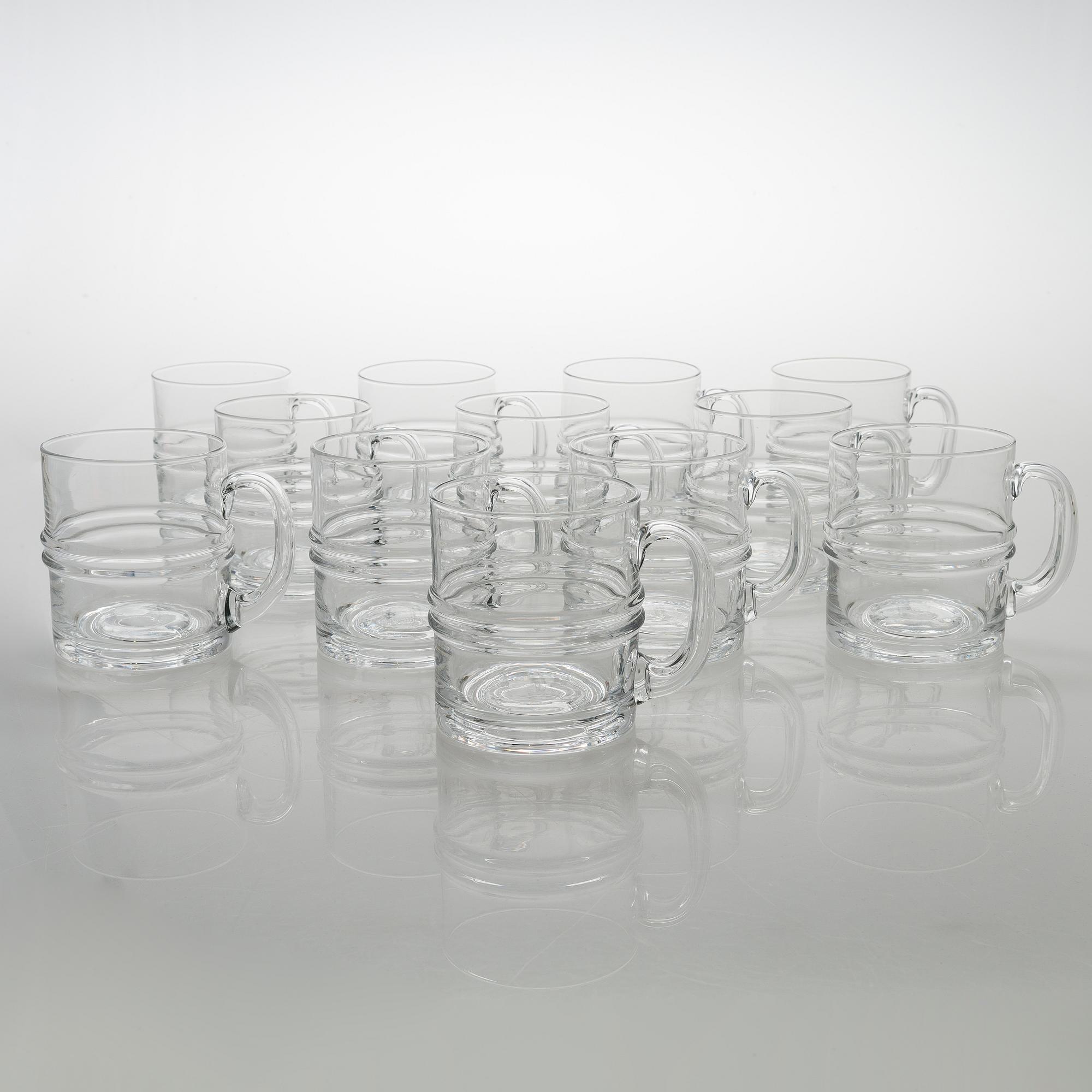 TIMO SARPANEVA, set of 12 '' 2054 'Ripple' tankards for Iittala.