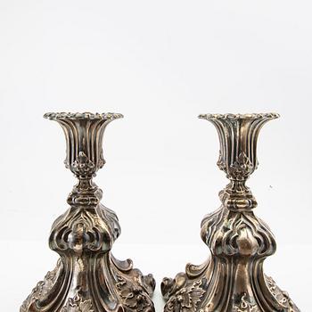 Candelsticks 1 pair, Rococo style, Swedish import marks.