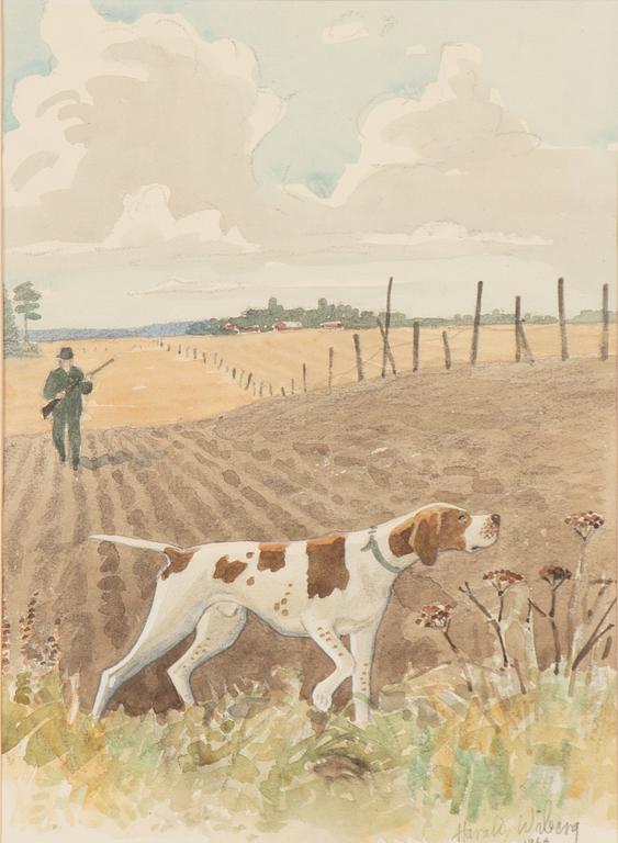 Harald Wiberg, Jägare och hund.