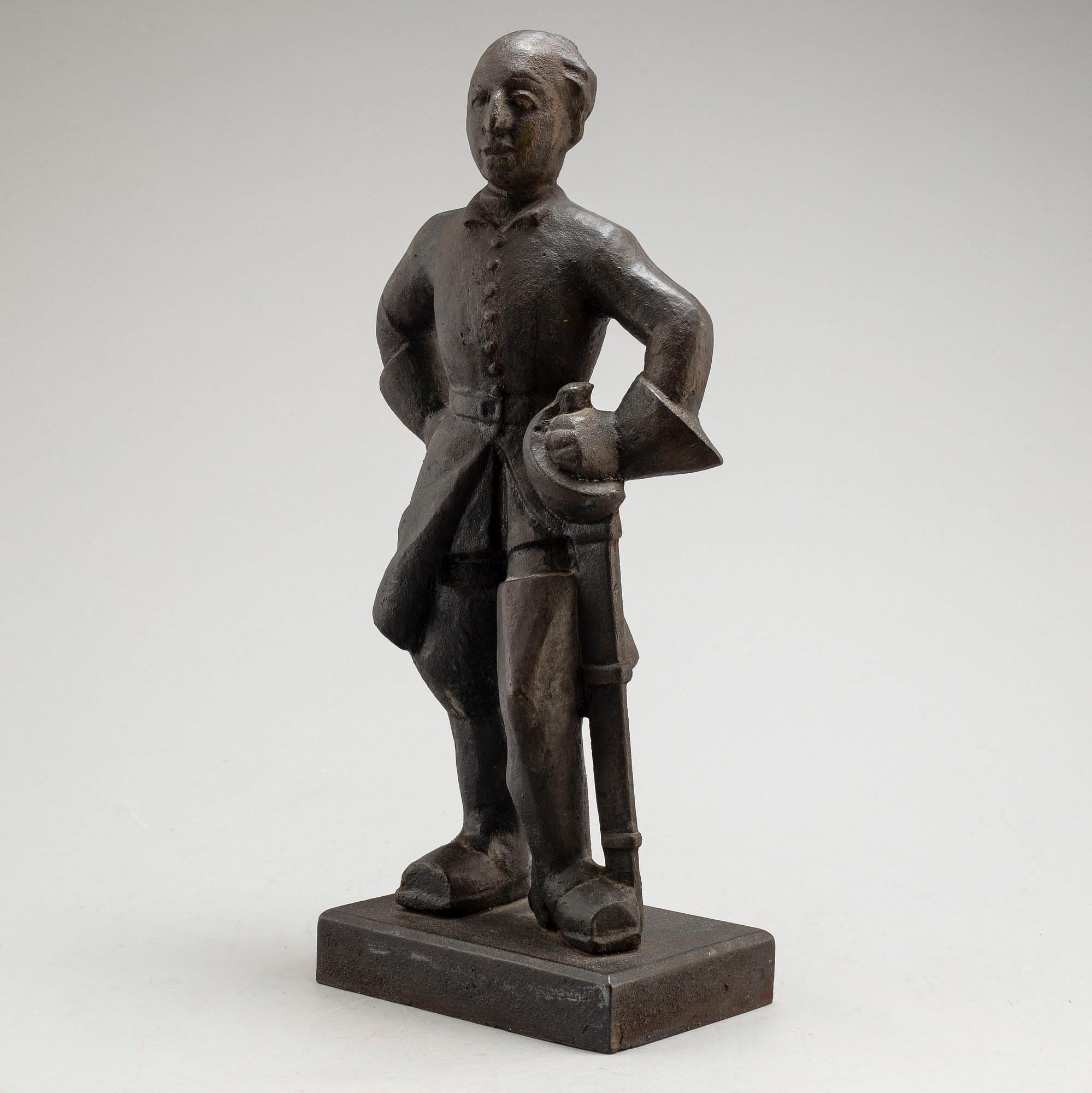 ALLAN EBELING, a cast iron sculpture depicting Karl XII.