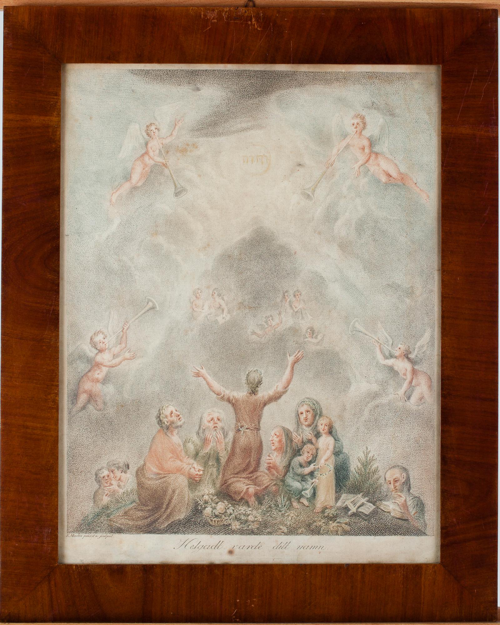 ELIAS MARTIN, 10 st, gravyrer "Fader vår"-serien, tidigt 1800-tal.