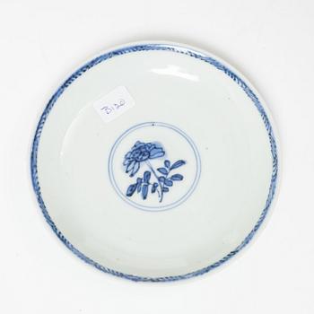 A group of three cups with saucers and two cups, Qing dynasty, 18th century.