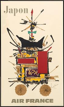 George Mathieu posters, 2 pieces, "Japon Air France" and "France Air France" 1967/68.