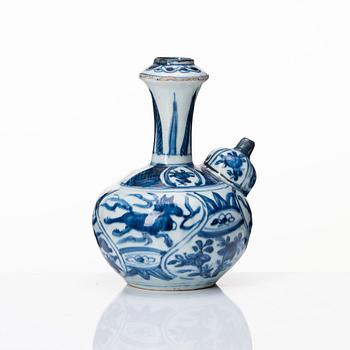 A blue and white kendi, Ming dynasty, Wanli (1572-1620).