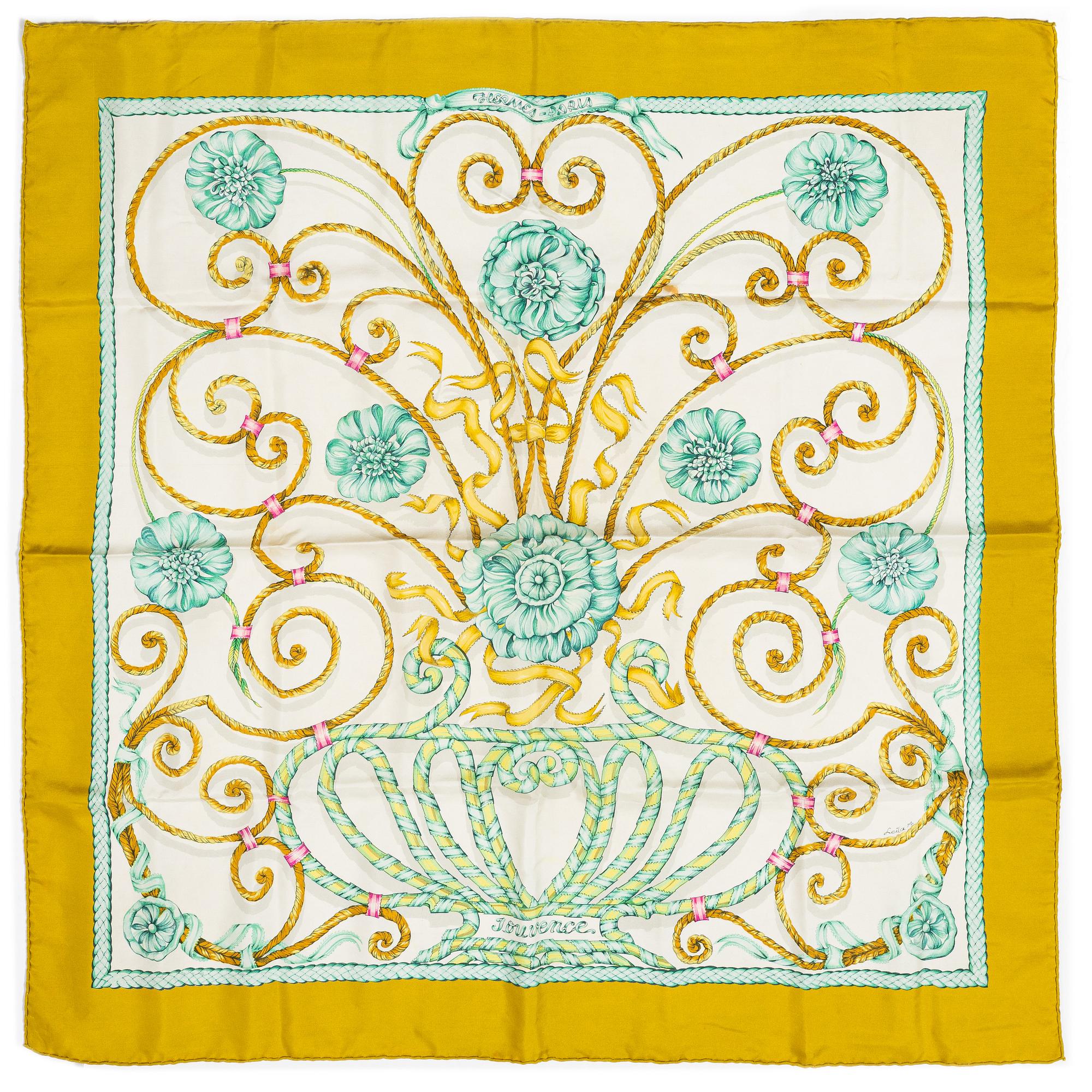 Hermès, two scarves, "Jouvence" and "Samourai".