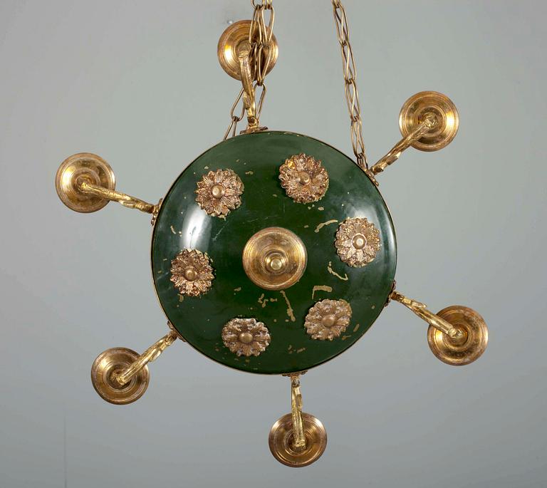 AMPEL, mässing och brons, empirestil, sekelskiftet 1800/1900.