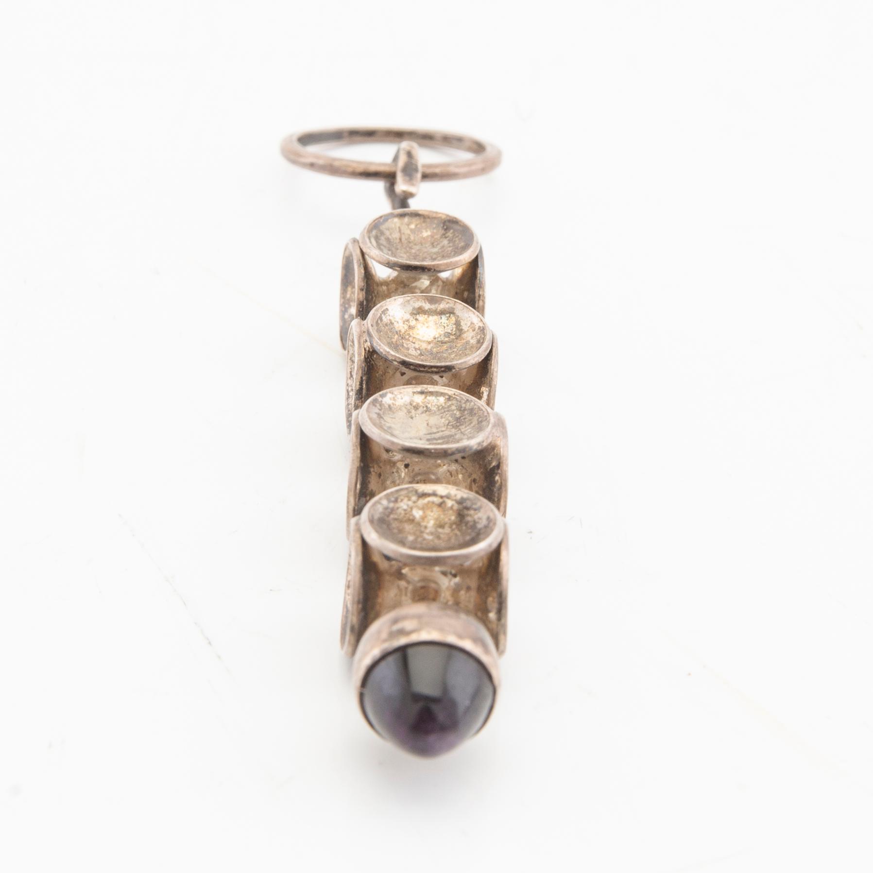 Berit Johansson, hänge silver och cabochonslipad ädelsten, 1960-tal.
