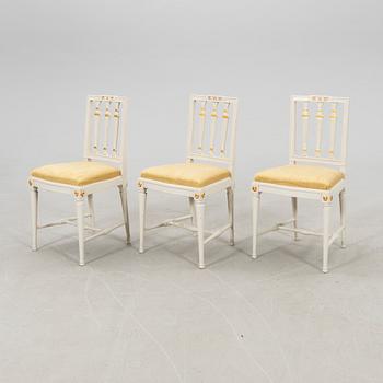 Chairs, 6 pcs., Late Gustavian Lindome works from the early 19th century.