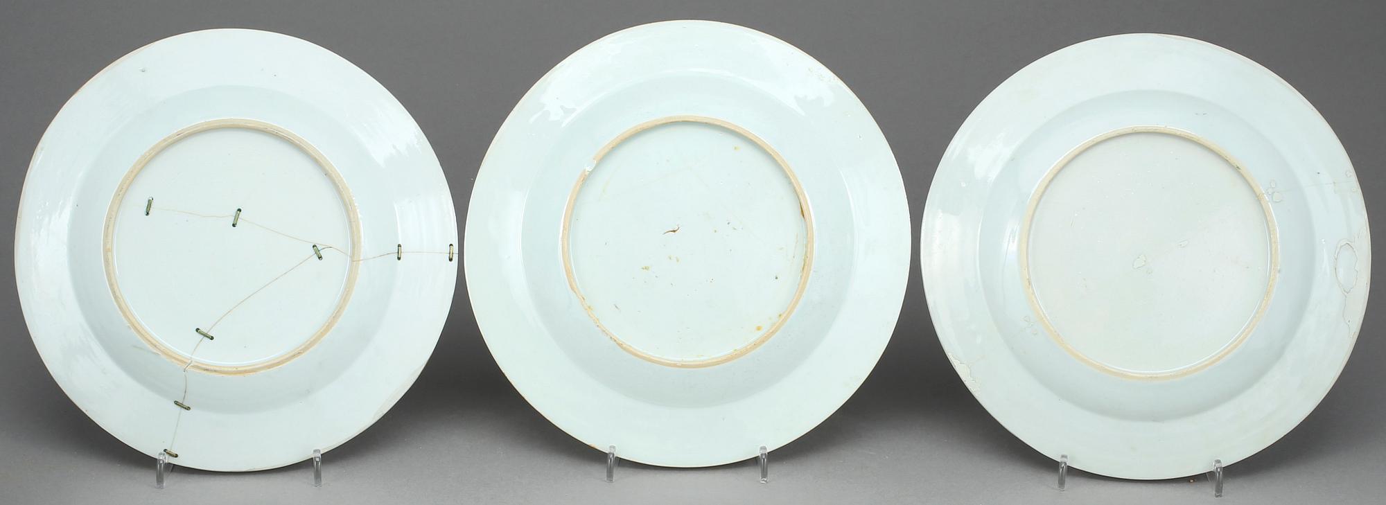 TALLRIKAR, 7 st, kompaniporslin, Kina, Qianlong 1736-95.