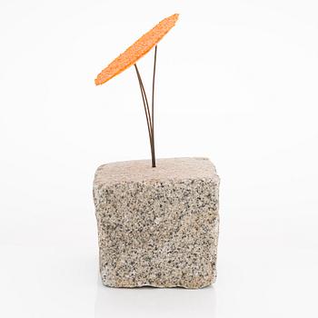 Markku Salo, 'Savanni', a unique pâte de verre, granite and metal sculpture, signed.