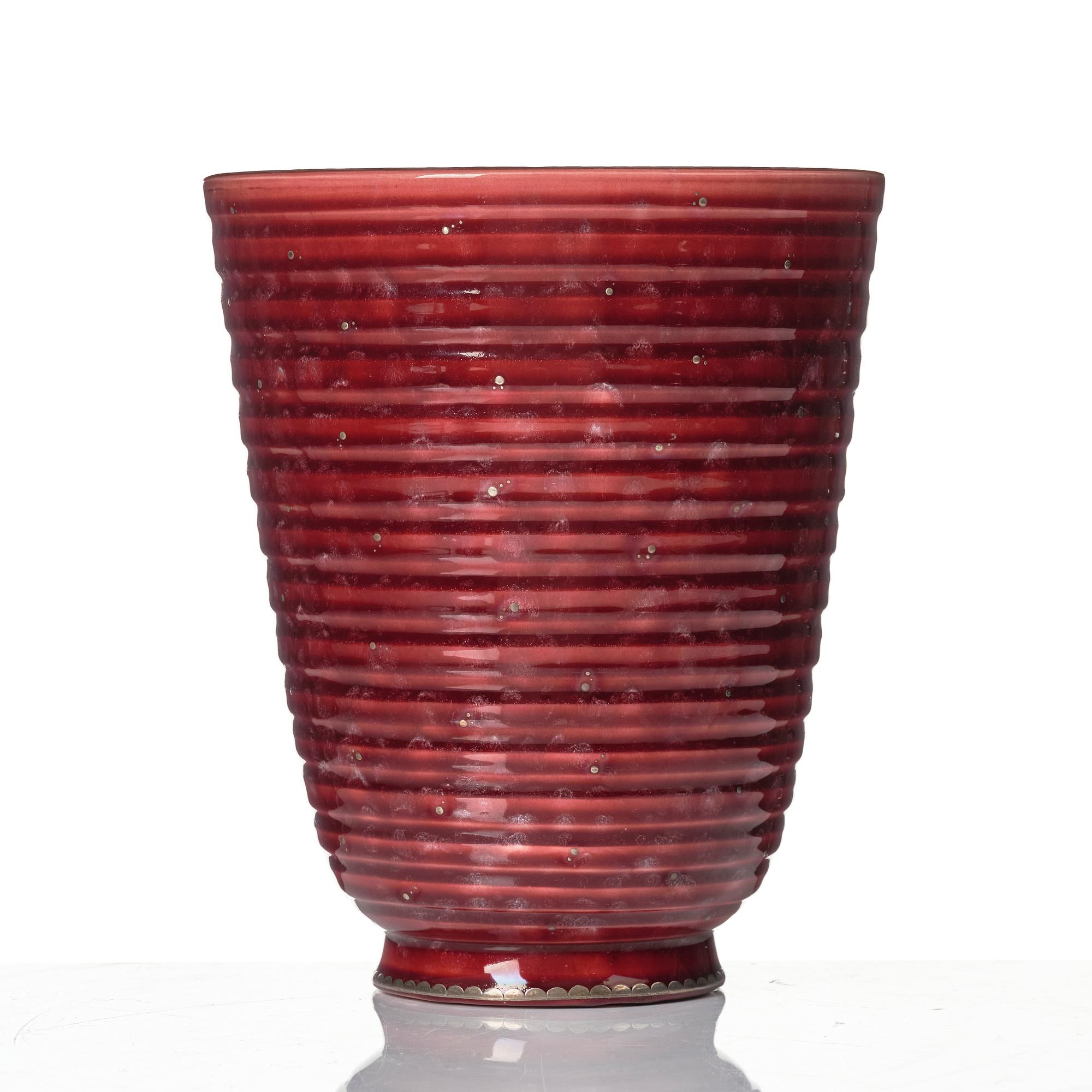 Wilhelm Kåge, Two Argenta stoneware vases and a bowl, Gustavsberg.