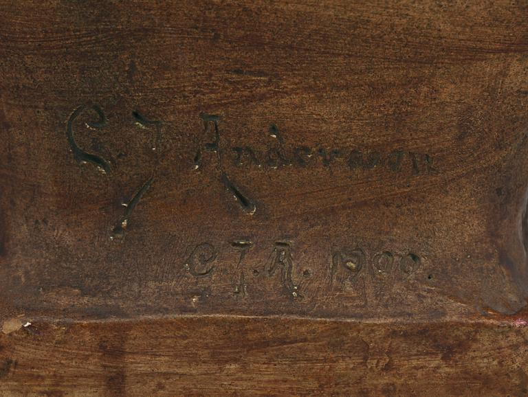 OKÄND KONSTNÄR, skulptur, gips, bär signatur C J Andersson och datering 1900.