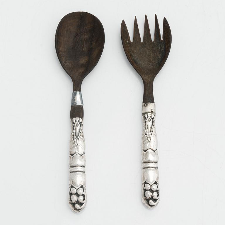 Georg Jensen, ottimet, hopea ja puu, Tanska 1927.