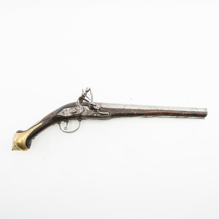 Flintlock pistol 18th century.