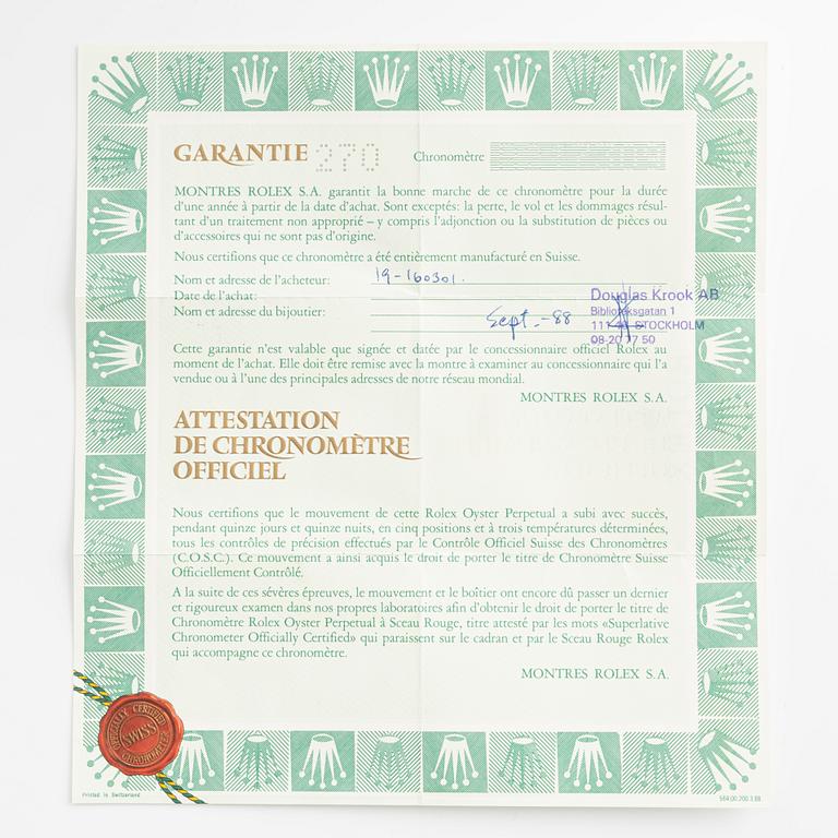 Rolex, Oyster Perpetual, Datejust, "Cream Jubilee Dial", Chronometer, armbandsur, 36 mm.