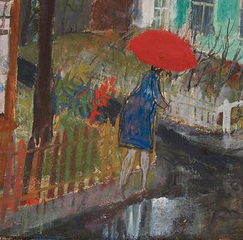 Olle Olsson-Hagalund, The red umbrella.