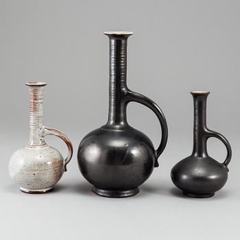 ERICH TRILLER, three stoneware vases, Werkstatt Otto Lindig, 1932-34,  signed.