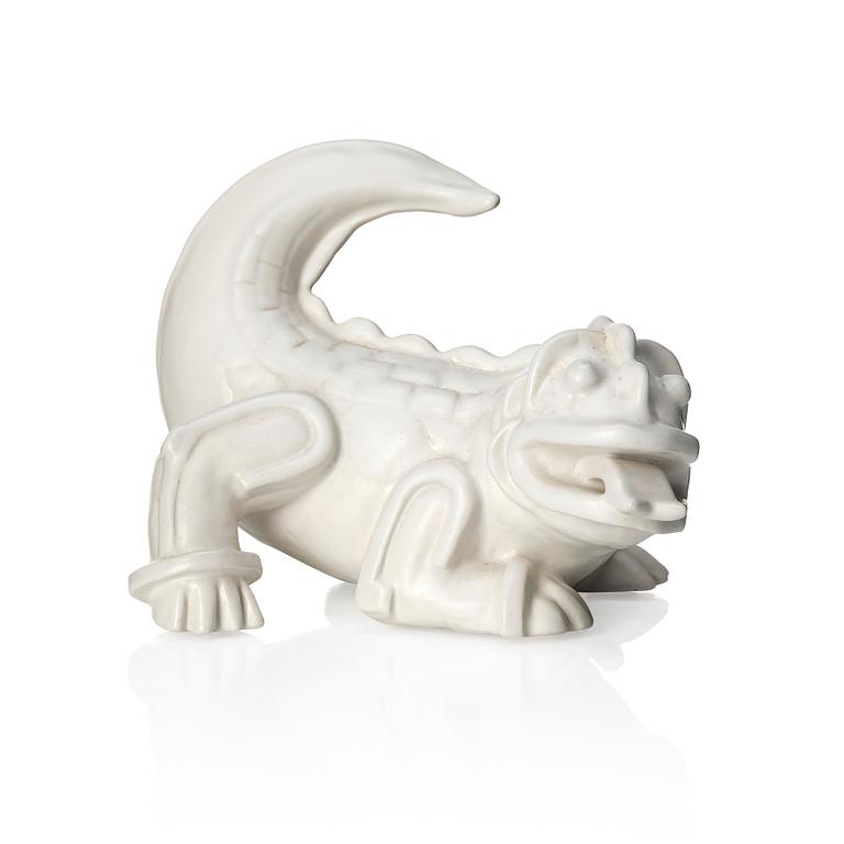 Wilhelm Kåge, a stoneware sculpture of a dragon puppy, Gustavsberg, Sweden 1940-1950s.