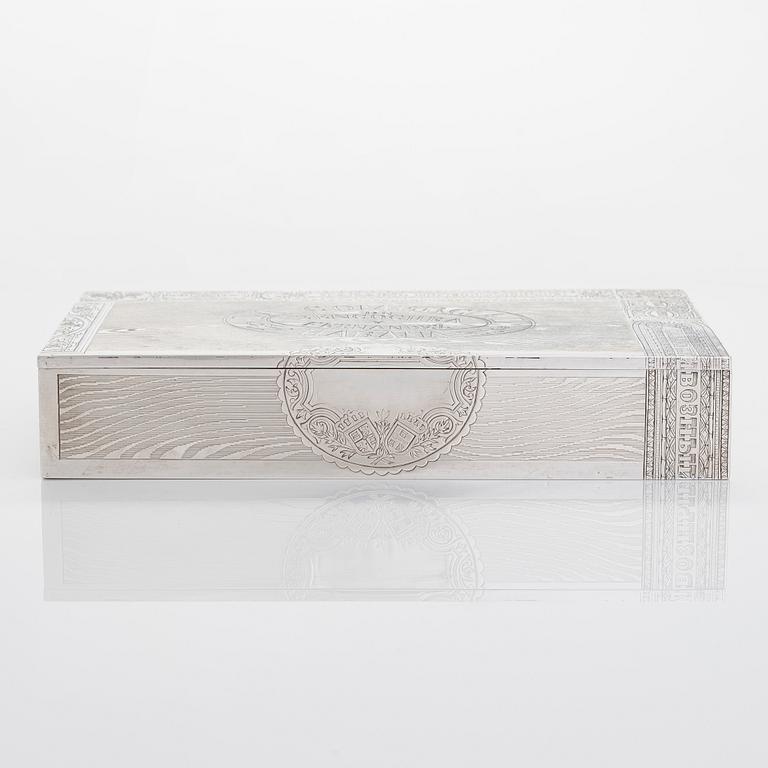 Fjodor Jartsev, cigarrskrin, silver, trompe l'oeil, Moskva 1889.